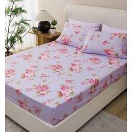 Spirit Linen home Twin Size Bed Sheets Set - 6PC Floral Ultra Soft Microfiber Bed Sheets - Easy to Clean, Twin Size Sheets with Fitted Sheet, Flat Sheet & Pillowcases (Pink Lavender)