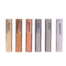 6 Pcs Metal Block Set-Brass, Copper,Iron,Steel, Phosphor Copper& Aluminum for Density Investigation,Specific Gravity,Collectible,Specific Heat Experiment