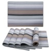Urban Villa Christmas Placemats Grey Multi Stripes 100% Cotton Fused
