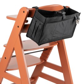 High Chair Organiser 1 Set Felt Black Fits All Makes and Models with Many Pockets for Baby Storage, Hanging Storage Bag, High Chair, Backrest Storage Space