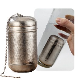 Della Stella Titanium Tea Infuser for Loose Leaf & Fruit - Extra Fine Mesh Strainer Insert, Screw-Top Lid, Reusable Filter for Herbs, Lemon, Cucumber, Coffee & Spices