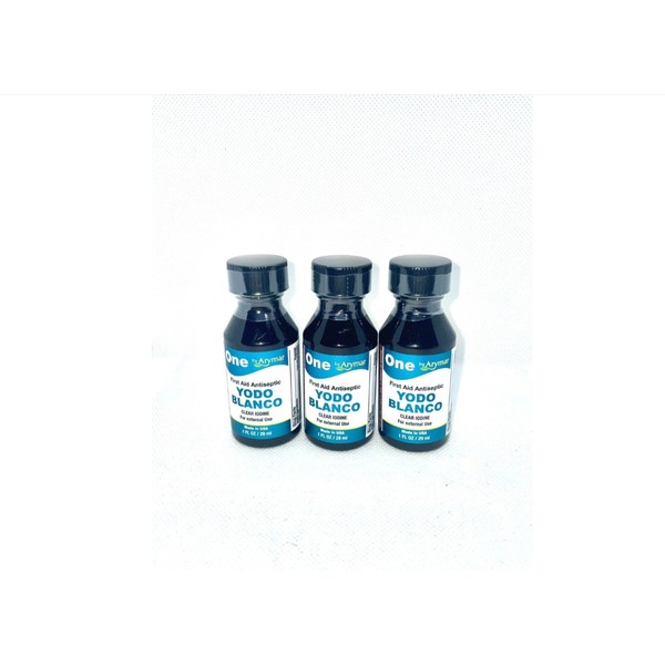 -Yodo -Blanco-1-FL-oz-First-Aid-Antiseptic. ( 3 PACK.) One by Arimar.