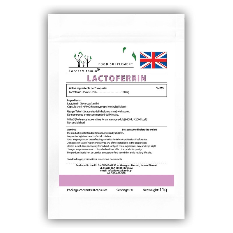 LACTOFERRIN - Forest Vitamin - Lactoferrin LFS AGG 95% 100mg