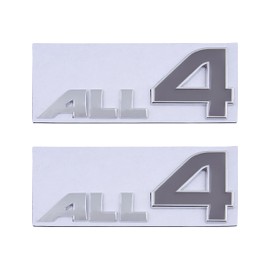 ALL4 Emblem Car Badge Sticker Replacement for Car Moto Logo (Silver Grey) Pack of 2