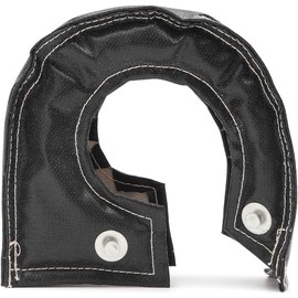 T4 Black Fiberglass Turbo Blanket for Turbocharger, Thermal Heat Shield Cover with Fastener Springs