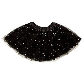 A Liittle Tree -Lady Women Girls Tutu Skirt Fancy Dress Party (Lady, Sparkling Black)
