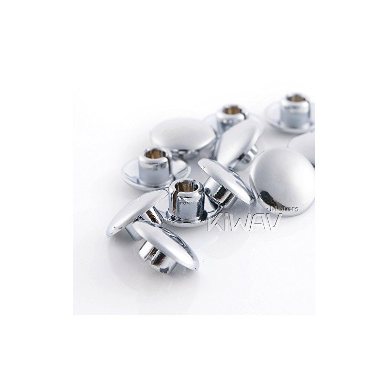 KiWAV motorcycle round bolt cap screw cover plug chrome for