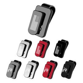 Ohleats Sunglasses Holder for Car Sun Visor, US Flag Metal Auto Eyeglass Hanger Clip, Multi-Function Ticket Card Clip Eyeglasses Mount, Truck Car Accessories for Men Women (Gray)