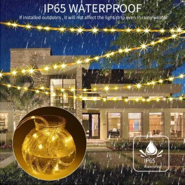 Unbranded 73ft 200 LED Solar Rope Lights Outdoor Waterproof Garden Patio Decorative Lights
