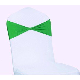 MDS Pack of 250 Spandex Chair Sashes Bows Elastic Stretch Dining Chair Bands Ties Without Slider Buckle Universal fits for Wedding Baby Shower Birthday Party Banquet Event Decoration - Light Green
