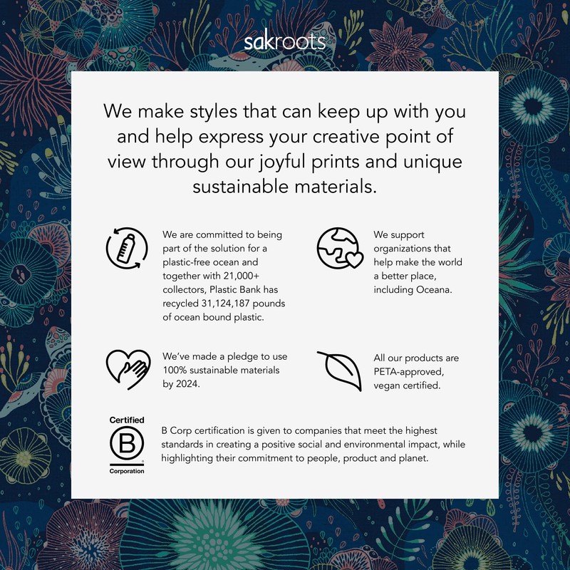 Sakroots Essential Medium Pouch in Eco-Twill, Midnight Seascape