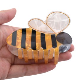 Yellow Bee Shape Hair Claws Animal Print Barrettes Non-Slip Hairpins for Women and Girls Hair Accessories