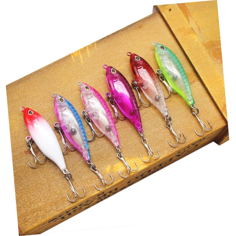 Mipcase 6pcs Imitation Fishing Lure Realistic Floating Baits Built Sound