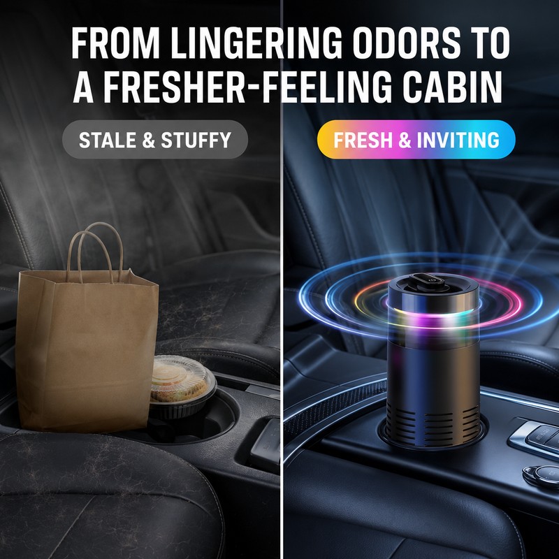 Aroma Car Air Purifier with 5 Million Anion, 2 Speed