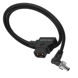 KONDOR BLUE | 18" D-Tap to Locking DC Power Cable | Locking DC 2.5mm Right-Angle for Powering Monitors, Lights, & Accessories | Raven Black