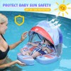 New Mambobaby Baby Pool Float with Canopy, Upgrade Non-Inflatable Infant