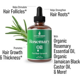 Hair Thickness Maximizer Aceite de Romero para el Crecimiento del Cabello para Hombres + Mujeres - Sin Aroma Duro ni Quemadura del Cuero Cabelludo. Tratamiento Tópico para la Prevención de Caída