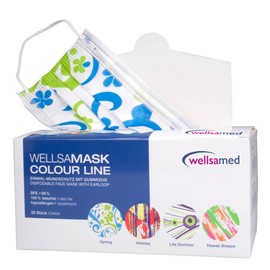 Wellsamed Wellsamask Pack of 50 Masks with Elastic Band, Colour: Line