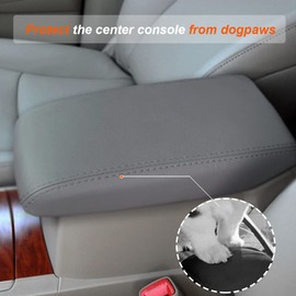 DEYTOP Center Console Cover for Toyota Highlander 2008-2013 Car Armrest Cover for Toyota Highlander 2013 Accessorie Anti-Scratch Leather Armrest Pad Protector (Gray)
