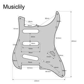 Musiclily Pro-SE ST-60SE Pre-wired SSS Pickguard with Staggered Alnico 5 Pickups for Strat Style Electric Guitar, 4Ply Aged White Pearl
