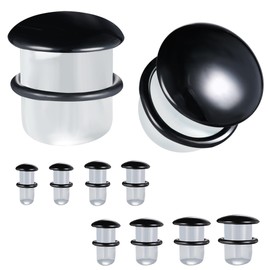 ZS 1 Pair Single Flare Plugs for Ears, 6 g - 9/16 Inch Ear Plugs and Tunnel Glass for Women Men Transparent Stretcher Expander Ear Gauges, Glass, No gemstone