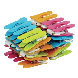 Laguelle – 40 Non-Slip Clips – French Manufacture – Assorted Green, Blue, Orange, Pink