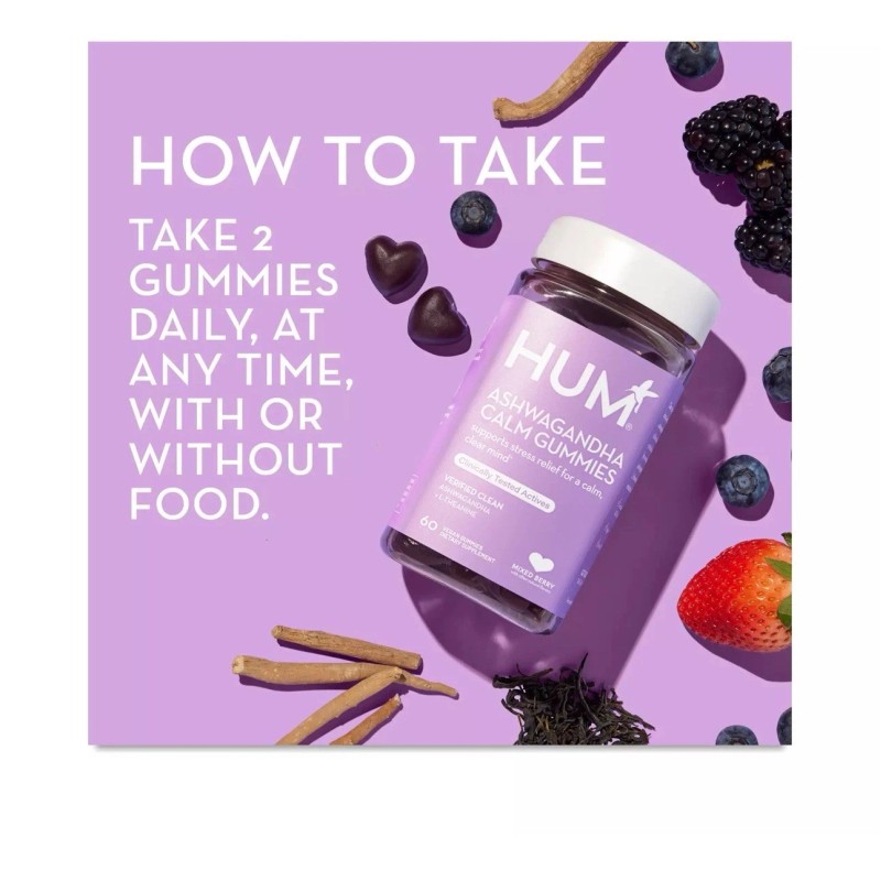 Hum Ashwagandha Gummies Organic Root Extract Supplement Women & Men