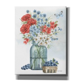 Epic Graffiti 'Red White And Blue Floral 2' by Leslie Trimbach Canvas Wall Art, 26" x 34"