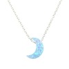 Martinuzzi Accessories Blue Moon Opal Necklace,Opal crescent Moon Charm Sterling