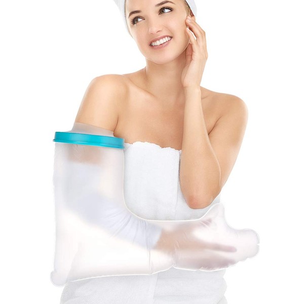 Adult Arm Cast Covers for Shower, Full Arm Cast Sleeve Bag Waterproof Arm Cast Sealed Protector to Keep Wound and Bandage Dry, Fits Broken Arm Elbow Wrist Hand(23.6 inches)