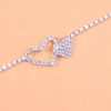 Rhinestone Heart Anklet Bracelet Crystal Lariat Heart Foot Chain Beach