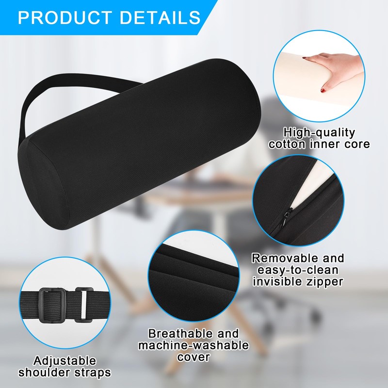 Trendecor Lumbar Roll Lumbar Support Cushion 11 Inch Adjustable Round