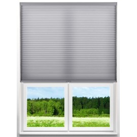 Arlo Blinds Single Cell Light Filtering Cordless Cellular Shades, Color: Grey, Size: 28" W x 48" H