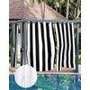 Outdoor Curtains for Patio Waterproof Black White Vertical Line Indoor/Outdoor