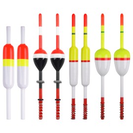 OROOTL Fishing Bobbers Floats Kit, 8pcs Wood Slip Bobbers Spring Fishing Floats and Bobbers Weighted Bobbers for Fishing Crappie Catfish Trout Panfish Walleye