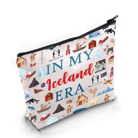 VAMSII Iceland Travel Traveling Gift Iceland Era Makeup Bag Iceland Trip Vacation Cosmetic Bag Iceland Souvenir Gift (Iceland Era M C)