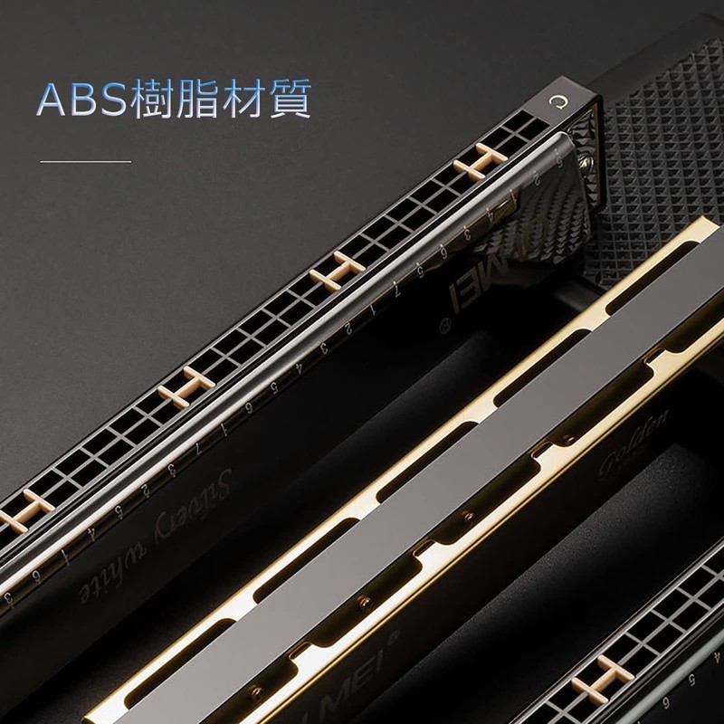 QIMEI Blues Harmonica 10/24 Hole Stainless Steel C Tone Airtight