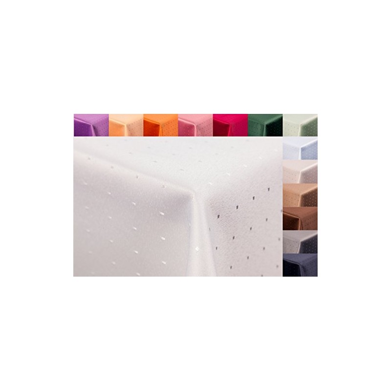Punkte damask tablecloth by First-Tex, Polyester, creme/champagner, 135x180
