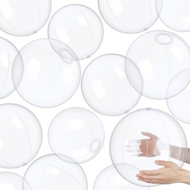 Hungdao 50 Pieces Inflatable Clear Beach Ball for Party DIY Transparent Swimming Pool Ball Party Decorations Favors Supplies (16 Inch)