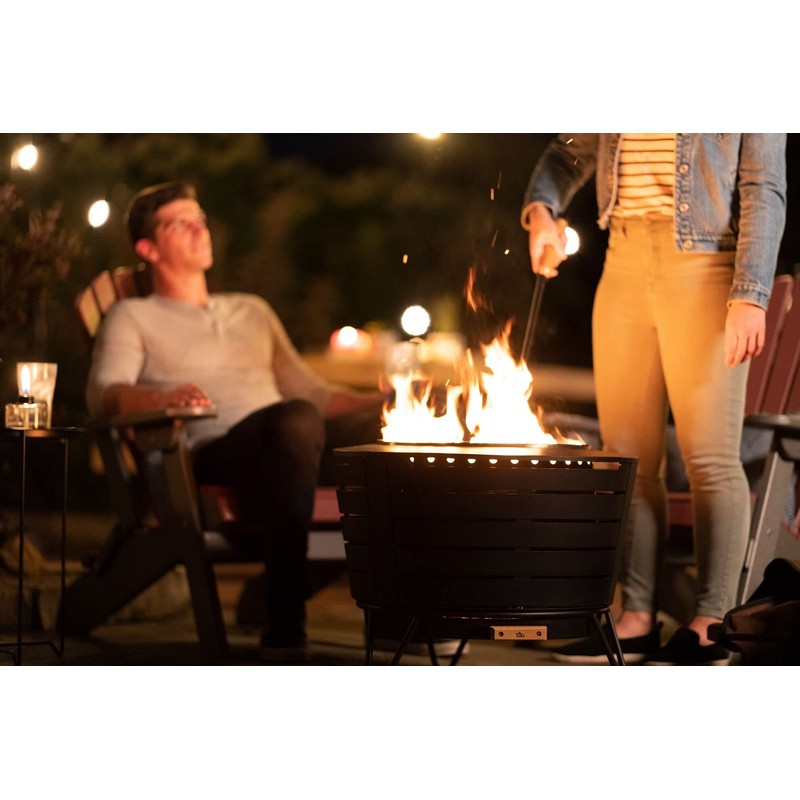 TIKI Brand Fire Pit Accessory Metal and Wood Fire Pit