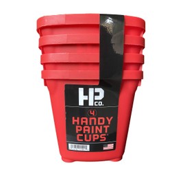 Handy Paint Cup Holds 16 oz. of Paint or Stain, Integrated Magnetic Brush Holder, Ideal for Trim Work, Touch-ups, 4 Pack
