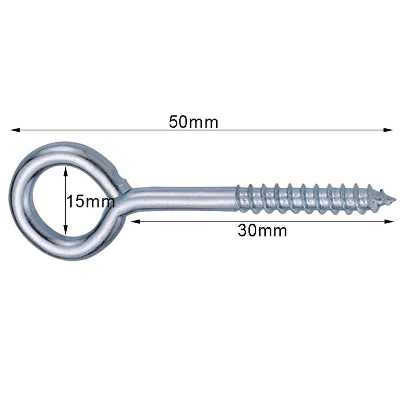 fiXte® Screw-In Vine Eye, 50 mm (2 inch) - Zinc