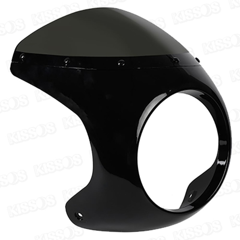 Bike Cafe Racer Front Cowl Rocket Bikini Universal (Black/Smoke Glass)