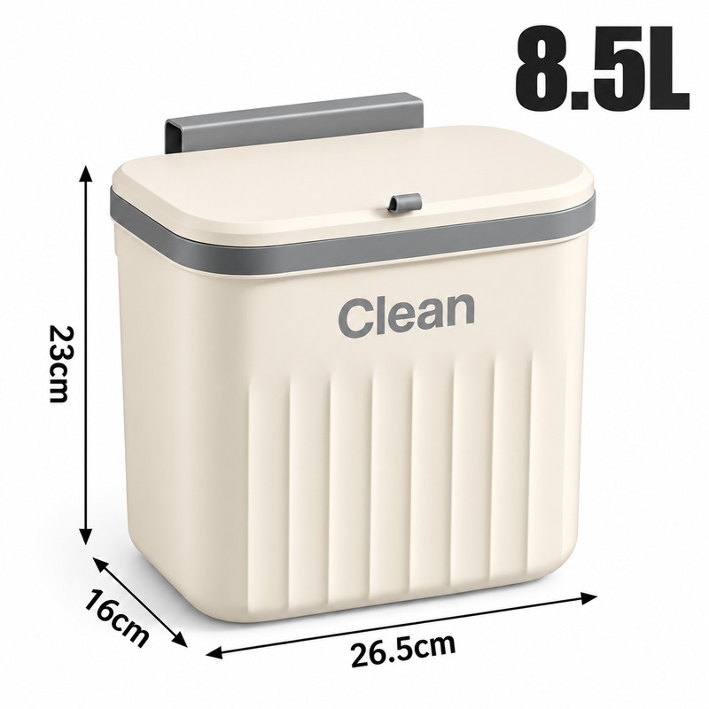 12L Hanging Kitchen Trash Can for Cabinet Doors – Space-Saving