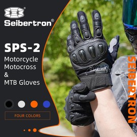 Seibertron SPS-2 Unisex Touchscreen Road Racing Motorcycle MTB Sports Gloves Also fit BMX MX ATV Mountain Bike Bicycle Cycling Off-Road/Dirt Bike Motocross etc Full Finger Youth Black M