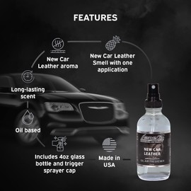 Lane's Car Products New Car Leather Car Smell Air Freshener, Fresh Scents, Safe & Easy Use Freshener Spray, Oil-Based Fresheners, Long-Lasting Automotive Fresheners