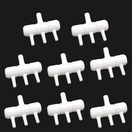 Rake-shaped hose joint air discharge diverter, Plastic Barb Hose Fitting Connector, 3-Way Outlet Air Line Pump Tubing Splitter Water Flow Divider, for Aquarium Garden Agricultural Irrigation（8Pcs）