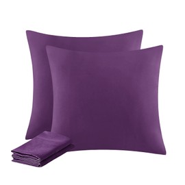 Aisbo Pillowcase, 80 x 80 cm, Set of 2, Purple, with Soft Microfibre Zip