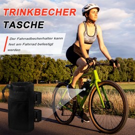 Voarge Bicycle Drink Holder, Bottle Holder without Screws, Water Bottle Thermal Bag, Waterproof Cup Holder, Handlebar Bag for MTB, Folding, Road Bikes, Wheelchair
