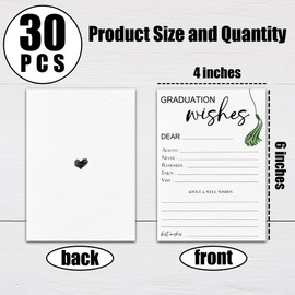 GHTRP 30 Graduation Party Advice Wishes Cards For Graduate Class Of 2025 - Advice And Well Wishes - High School, University Graduation Party, Graduation Wishes Card, Minimalism White 4 X 6 - A04